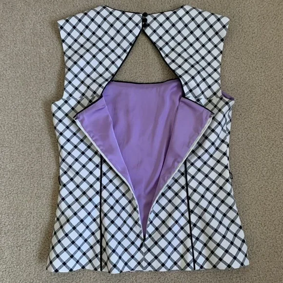 White House Black Market Plaid Top - Picture 5 of 11